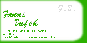 fanni dufek business card